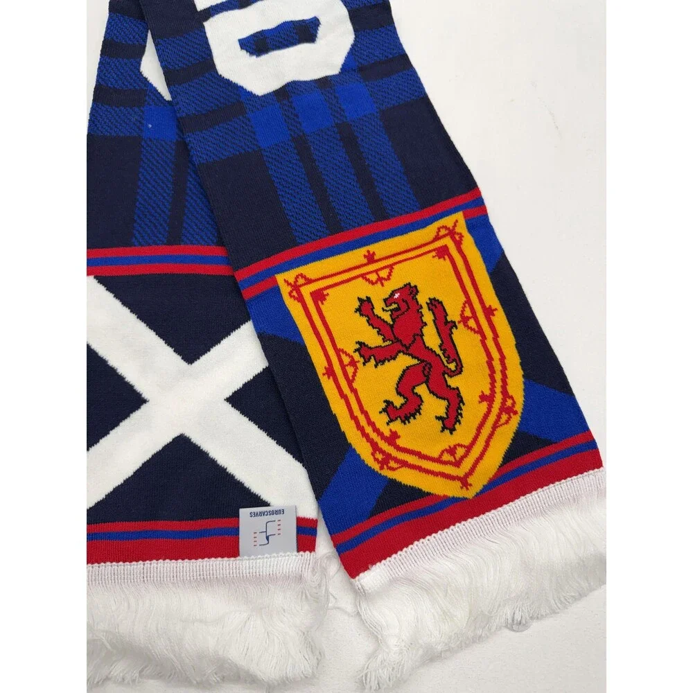 Scotland Supporter Scarf One Size Mens Blue Soccer Knit EUROSCARVES Flag Crest
